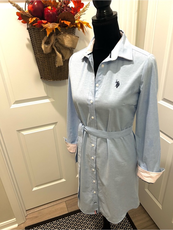 U.S. Polo Assn. Dresses & Skirts - U.S. Polo Assn. Women’s Blue Oxford Shirt Dress NWT Small